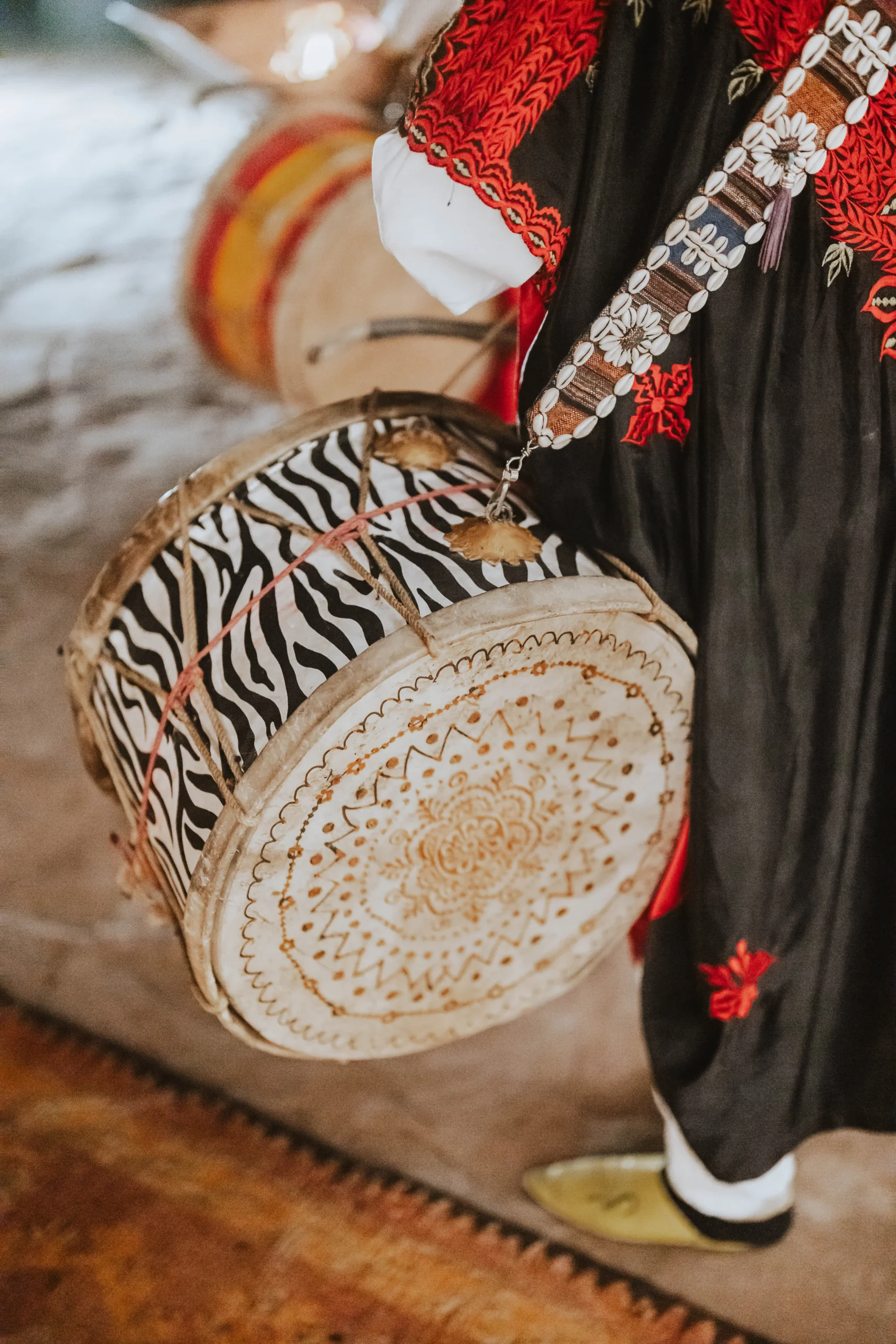 Traditional Moroccan wedding drum performance