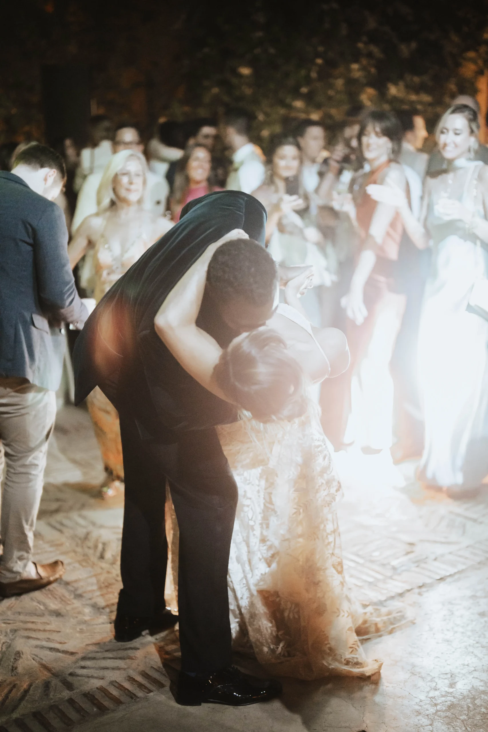 Emotional wedding moment in Marrakech