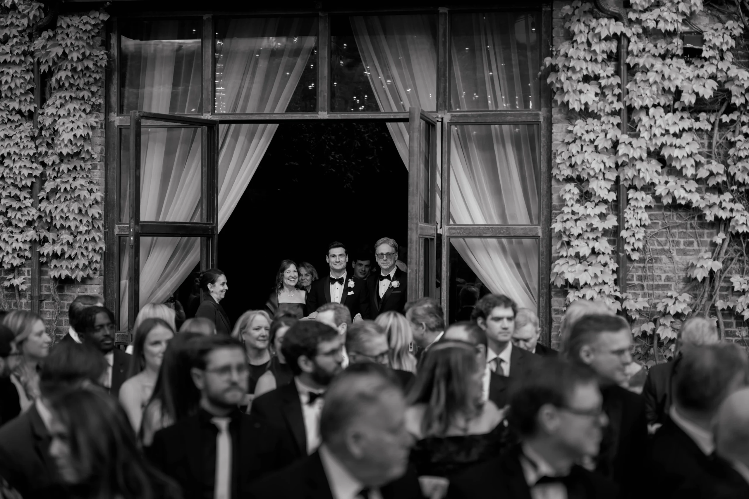 Ben entering The Foundry NYC ceremony with parents
