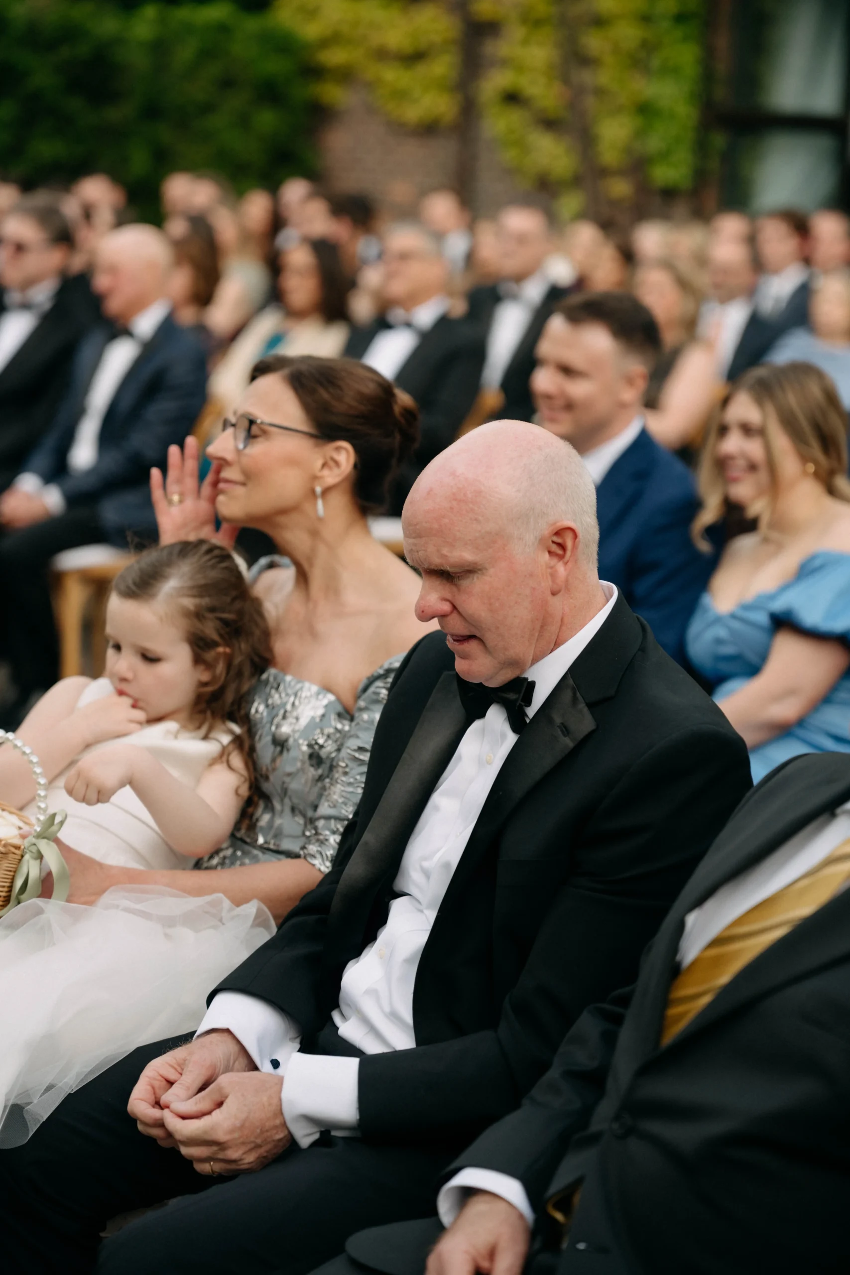 Emotional guests at The Foundry NYC wedding ceremony
