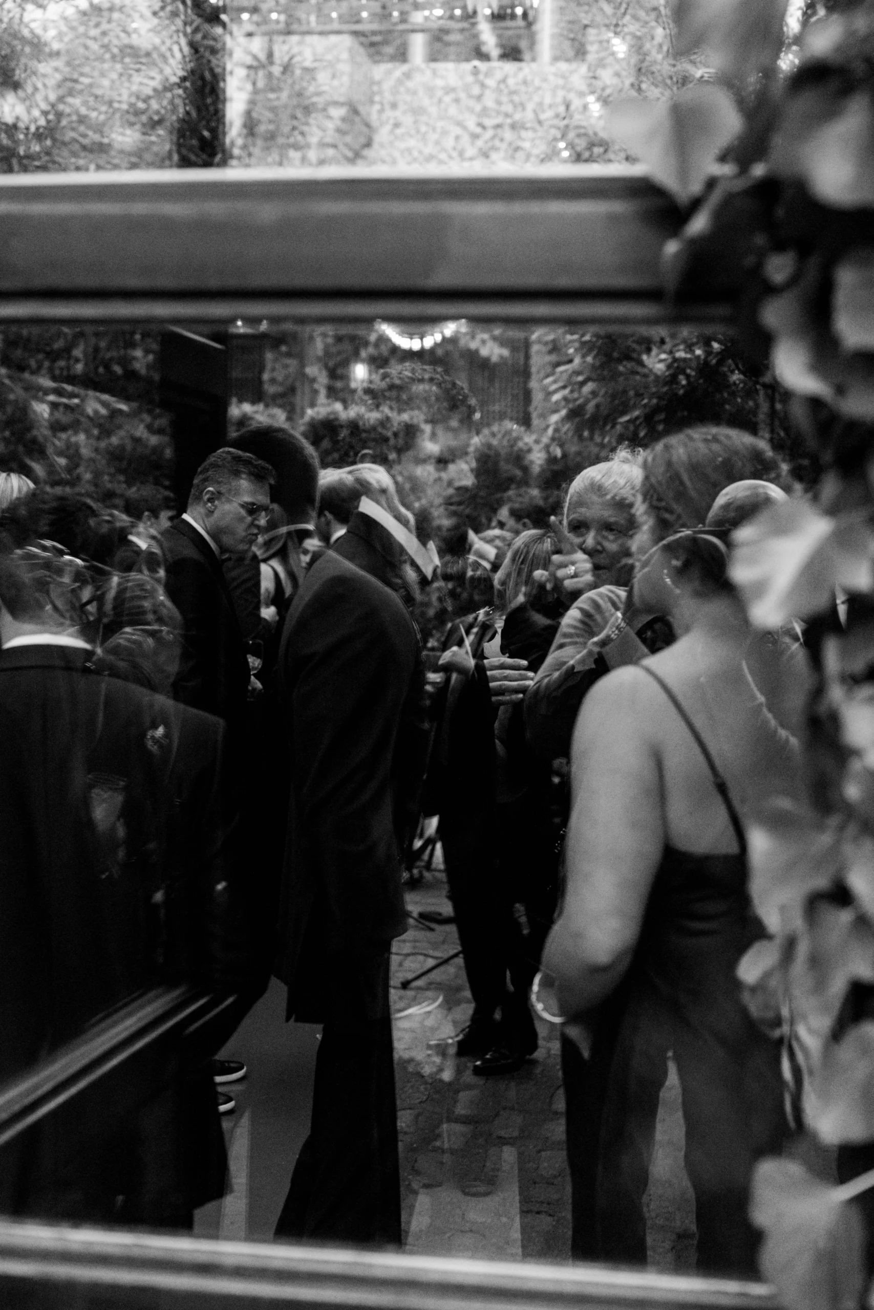 Wedding guests at The Foundry NYC cocktail hour