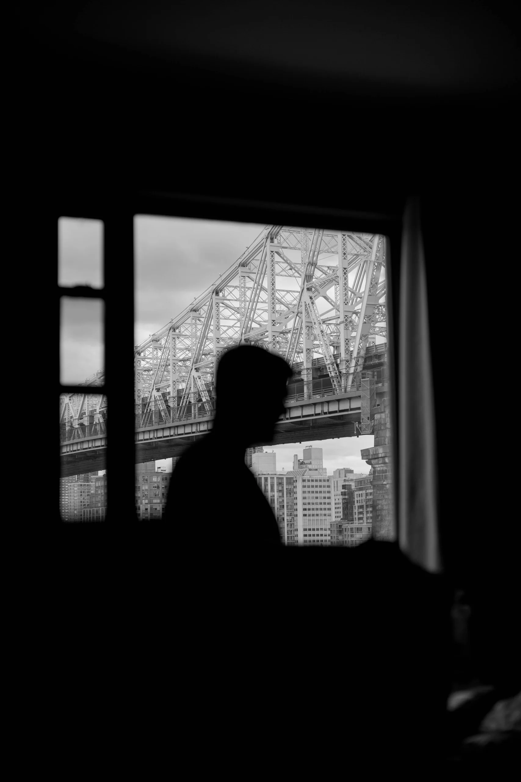 Silhouette with Queensboro Bridge view at The Foundry NYC.