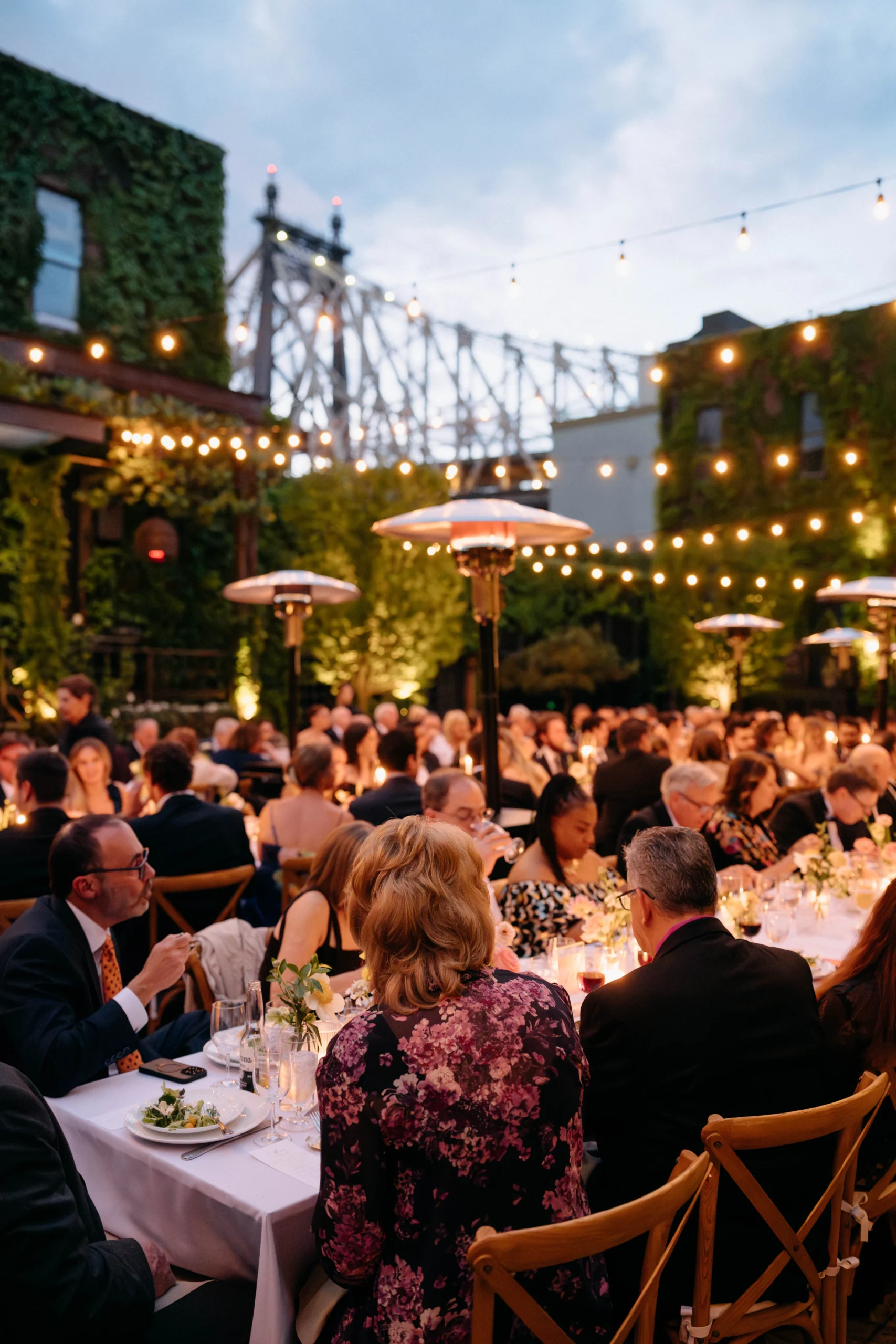 Dinner reception at The Foundry NYC courtyard