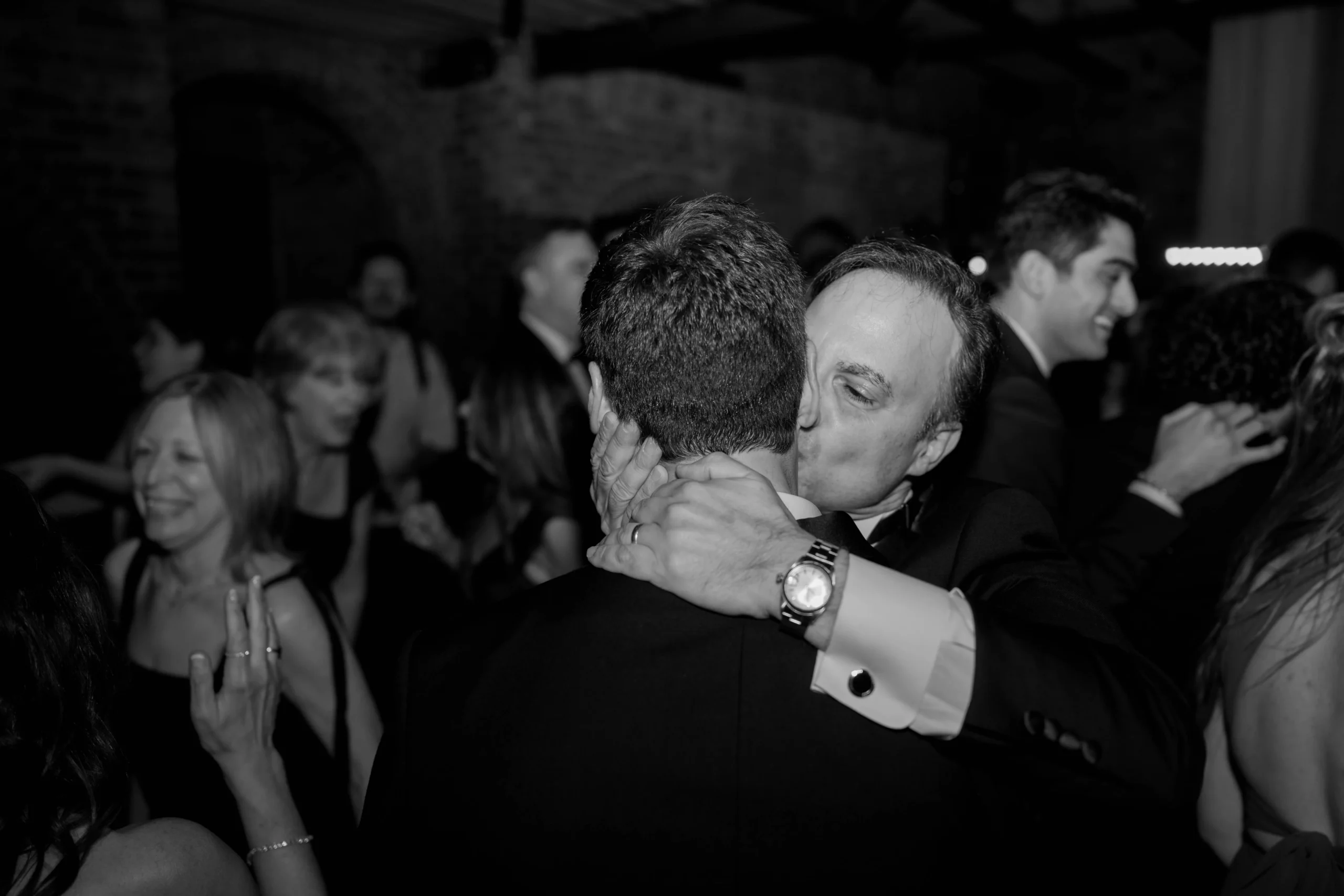 Emotional embrace after The Foundry NYC wedding ceremony